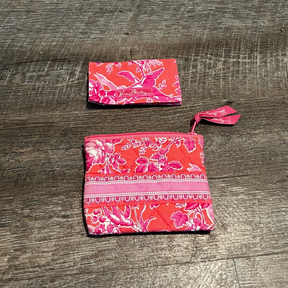 Vintage Vera Bradley Hope Toile Zip Change Purse and Card Case